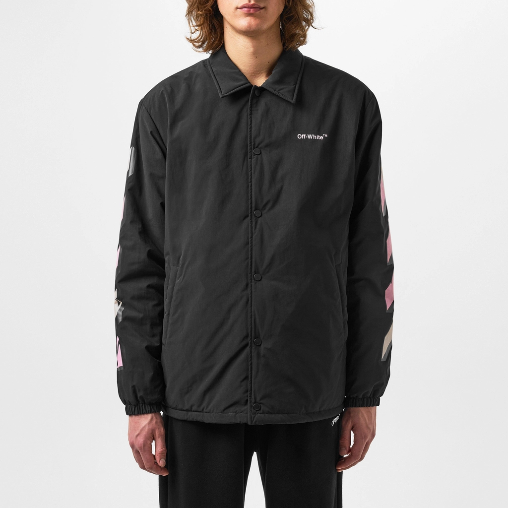 Off White Graffiti Puppet Padded Jacket - Black/Pink